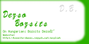 dezso bozsits business card